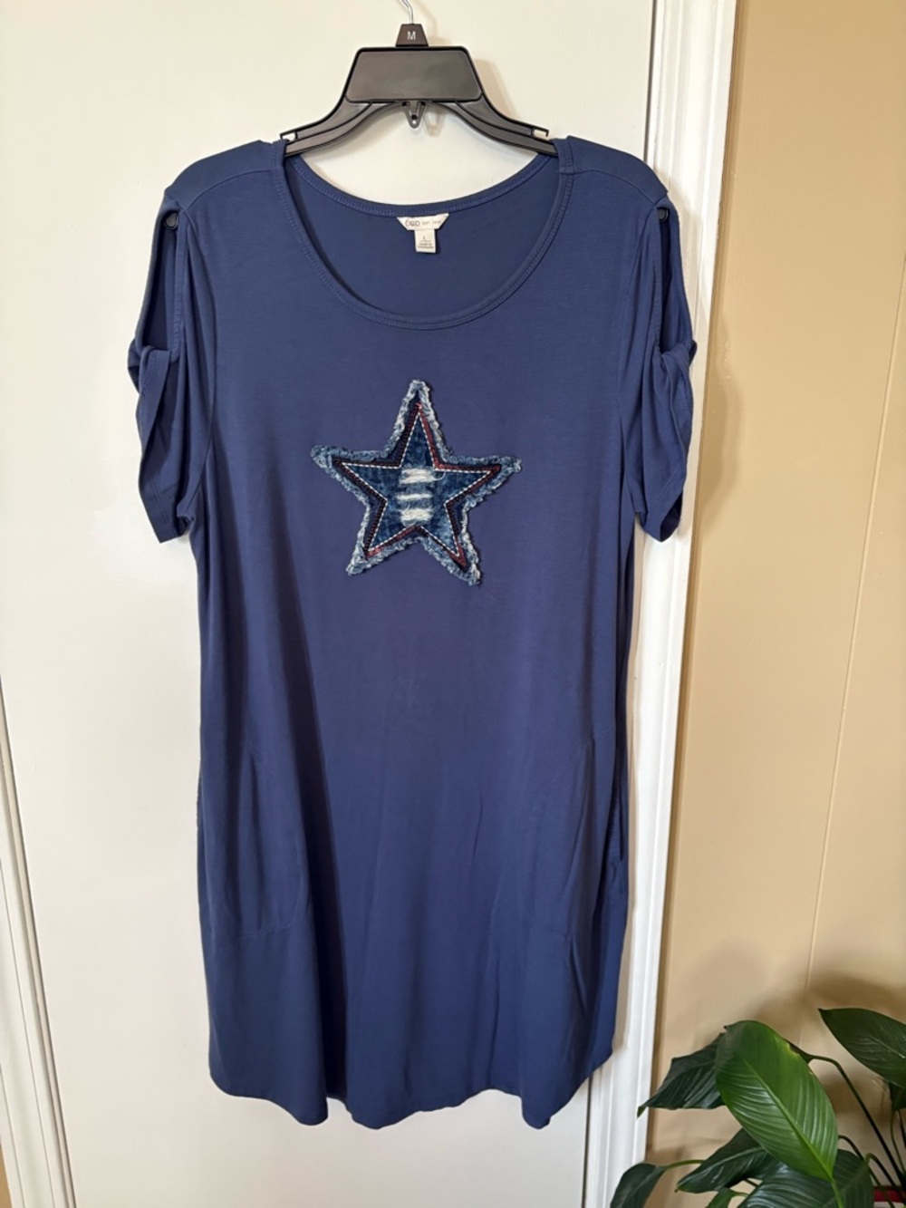 Cato Patriotic Blue Short Sleeve Summer Dress